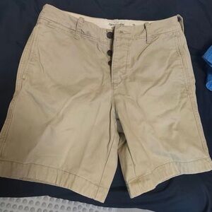 Abercrombie & Fitch Men's Khaki Flat Front Shorts